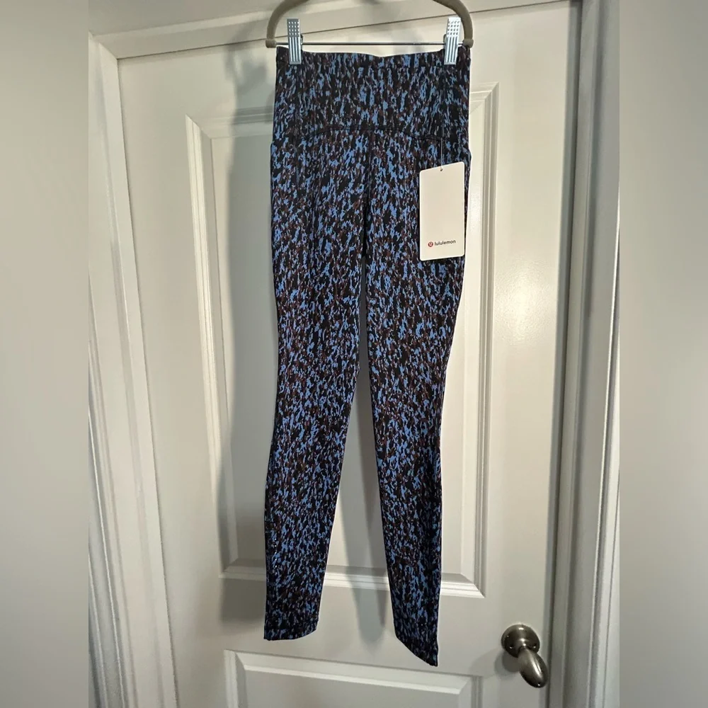 Lululemon Athletica Leopard Camo Blue Nile Multi High-Rise Leggings-28